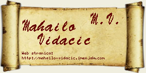 Mahailo Vidačić vizit kartica